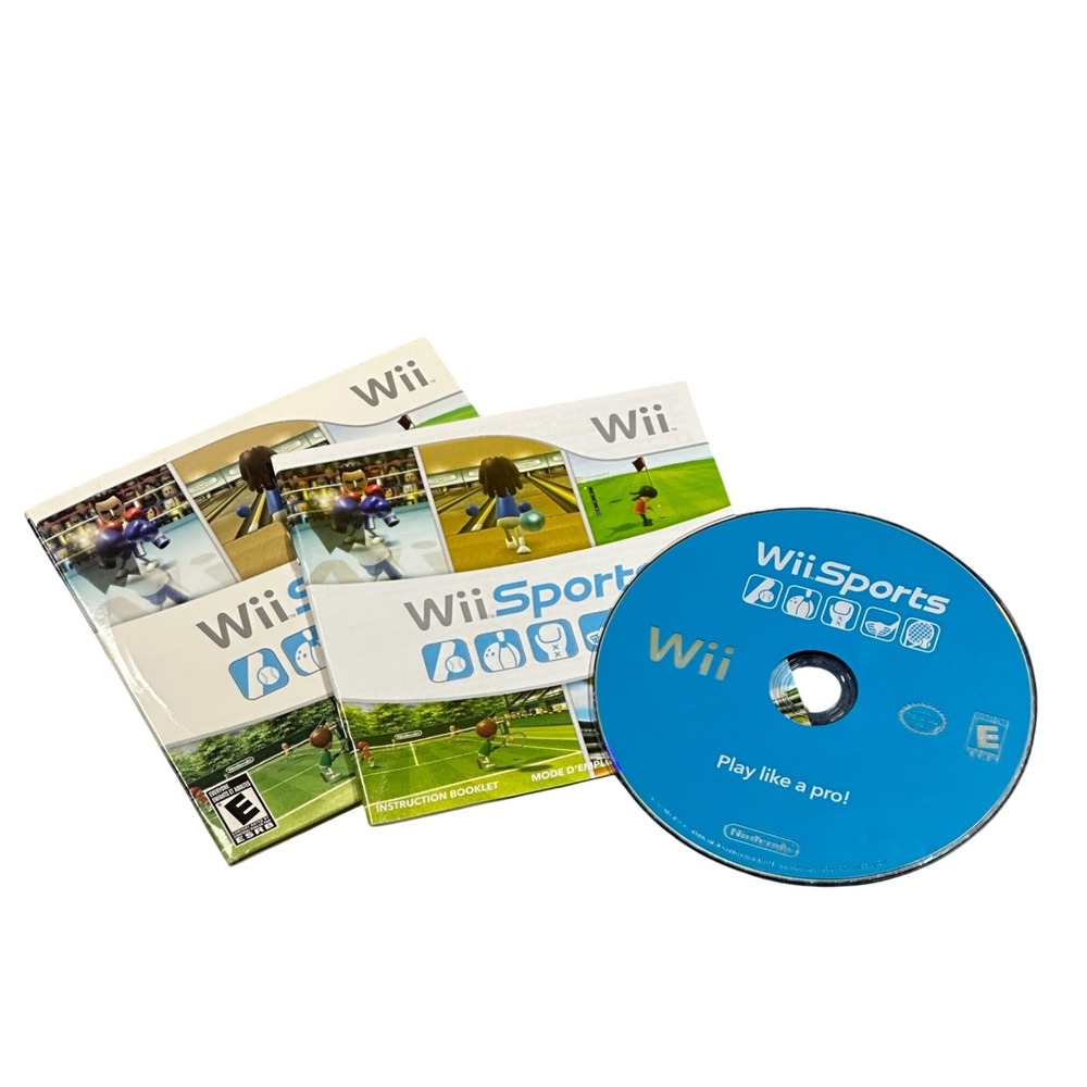 Wii Sports Nintendo Wii Game Disc Manual and Sleeve RVL-RSPE-USA-2 Untested